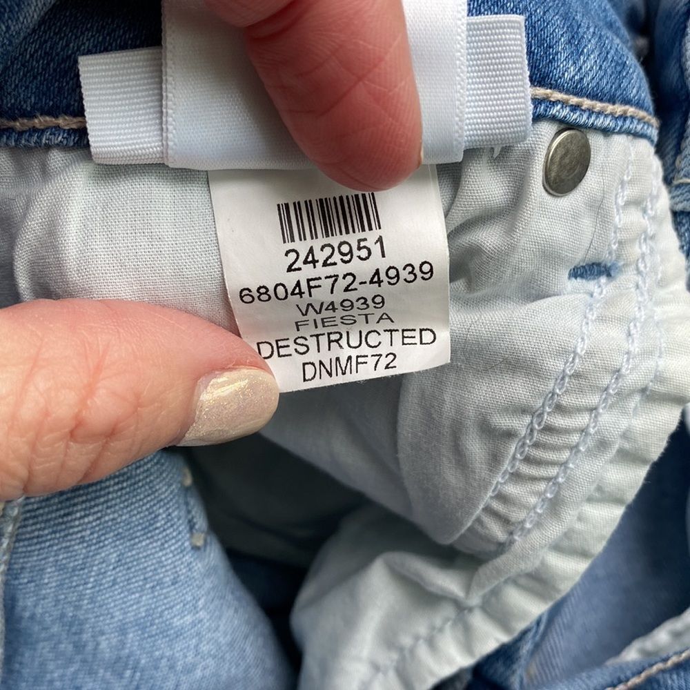 PAIGE Amber Mid Rise Straight Fiesta Destructed Size 25 - Picture 13 of 14